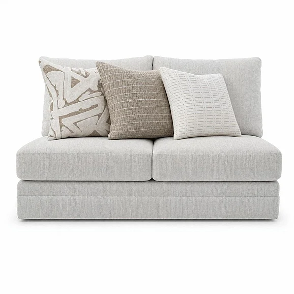 Corinthian Furniture Clapton No Arm Loveseat in Cream 1602NA