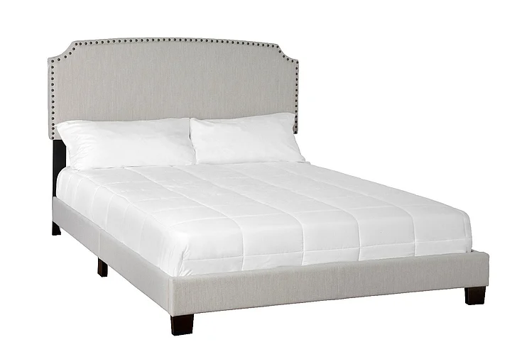 Emma Mason Signature Prism Casa Upholstered King Bed in a Box in Light Gray