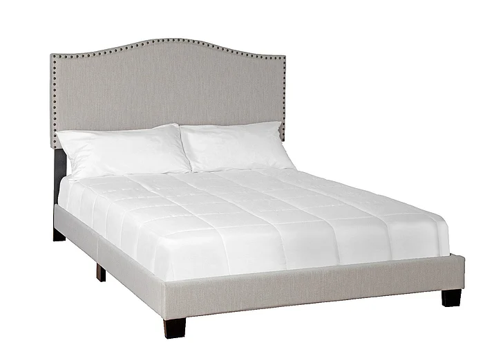 Emma Mason Signature Pebble Haven Upholstered King Bed in a Box in Off White