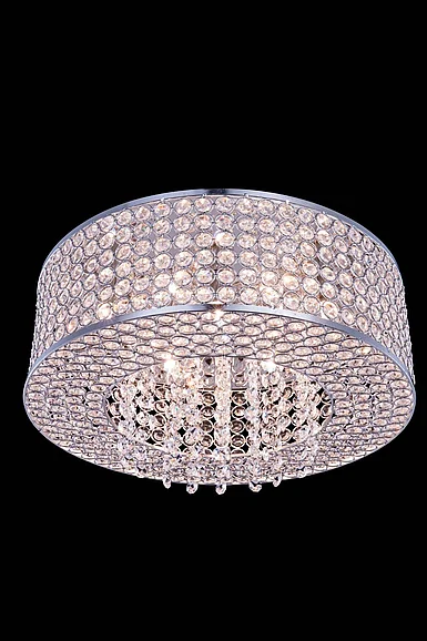 Elegant Amelie 6 Light Chrome Flush Mount Clear Royal Cut Crystal V2914F16C/RC CLOSEOUT