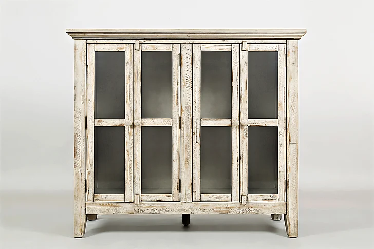 Jofran Rustic Shores 4 Door High Cabinet in Scrimshaw Cream 1610-48
