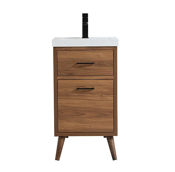 Elegant 18 In. Bathroom Vanity in Walnut Brown VF41018WB