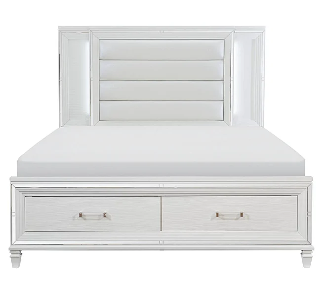 Homelegance Tamsin Queen Platform Bed with LED Lighting and Footboard Storage 1616W-1*