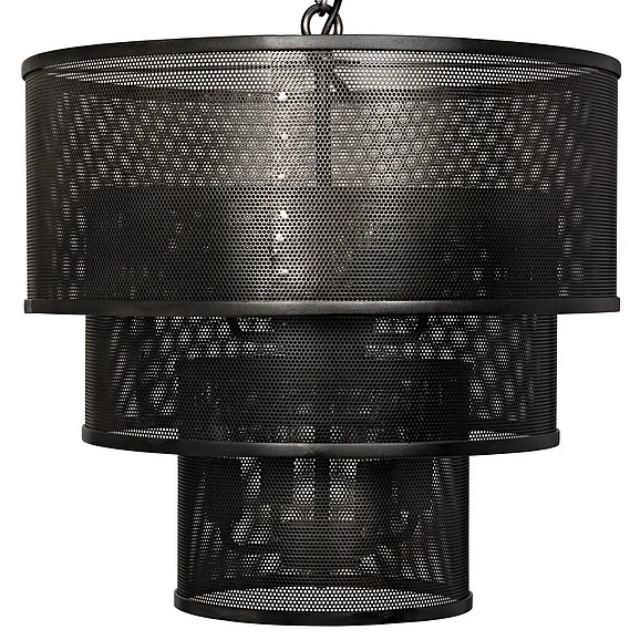 Noir Furniture Arena Pendant in Black Steel LAMP646MTB CLOSEOUT