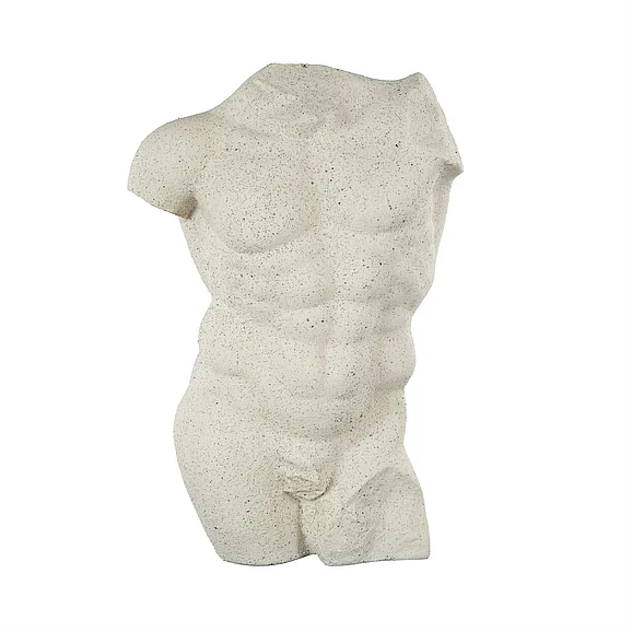 UMA White Polystone People Textured Decorative Sculpture with Black Speckles, 13" x 8" x 20" | 16203 CLOSEOUT