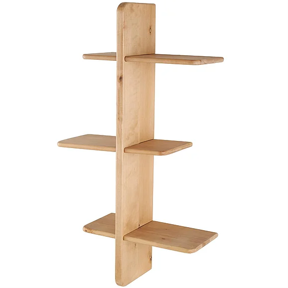 UMA Light Brown Wood Handmade 6 Shelf Room Wall Shelf, 19" x 8" x 33" | 16314 CLOSEOUT