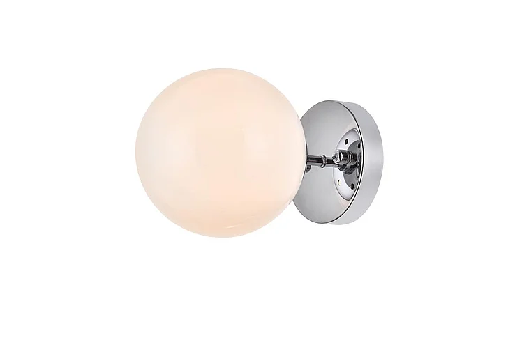 Elegant Mimi Six In. Dual Flush Mount and Bath Sconce in Chrome with Frosted Glass LD2451C