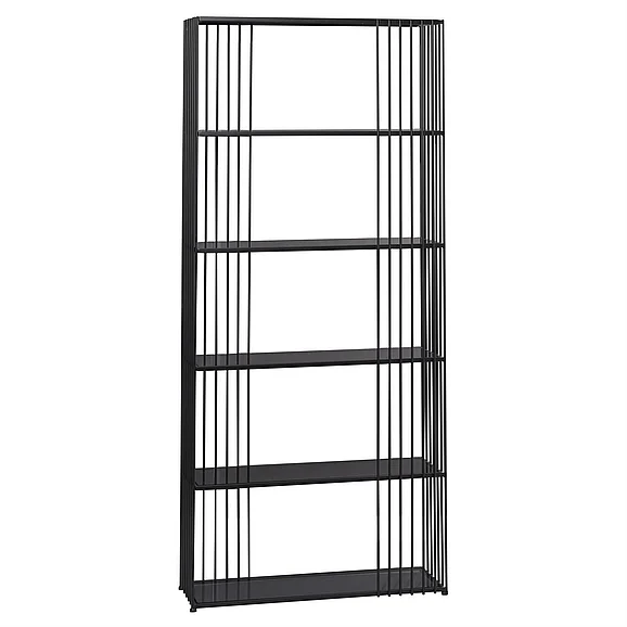 UMA Black Metal Contemporary Standing Shelves, 71" x 31" x 11" | 16420 CLOSEOUT