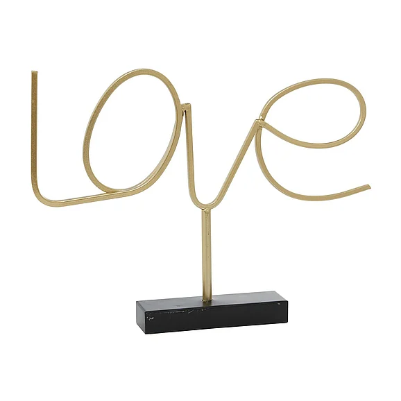 UMA Gold Metal Sign Love Home Decorative Sign, 18" x 2" x 13" | 16433 CLOSEOUT