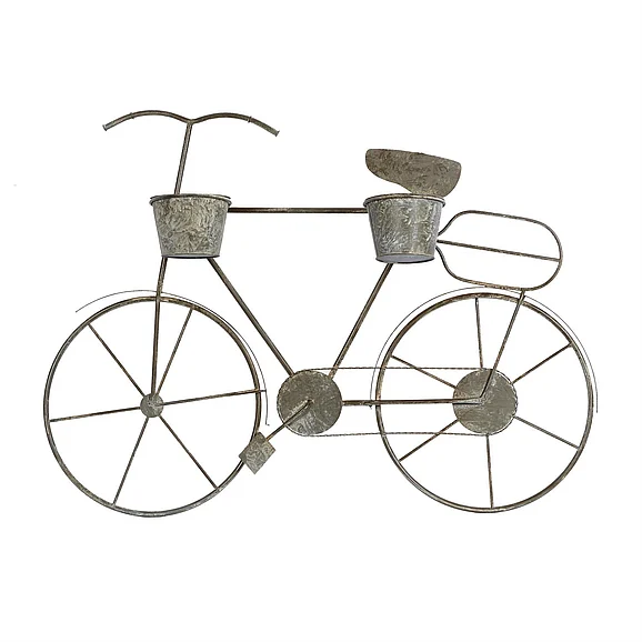 UMA Gray Metal Farmhouse Bicycle Planter, 46" x 9" x 34" | 16435 CLOSEOUT