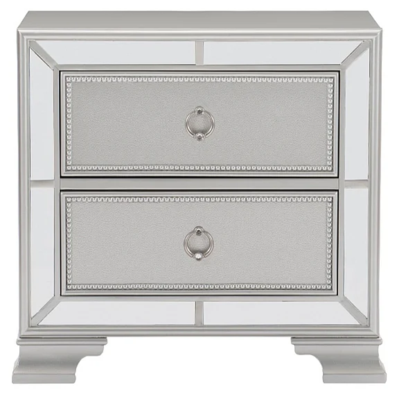 Homelegance Avondale Nightstand in Silver 1646-4