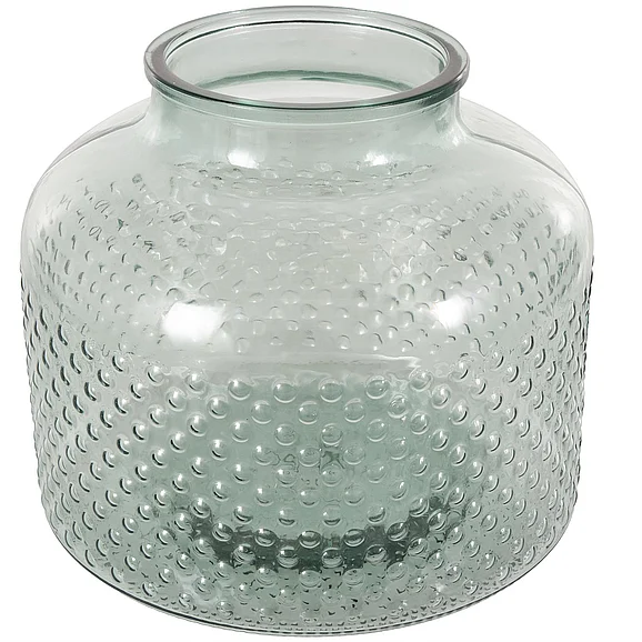 UMA Green Glass Spotted Decorative Vase, 12" x 12" x 11" | 16578