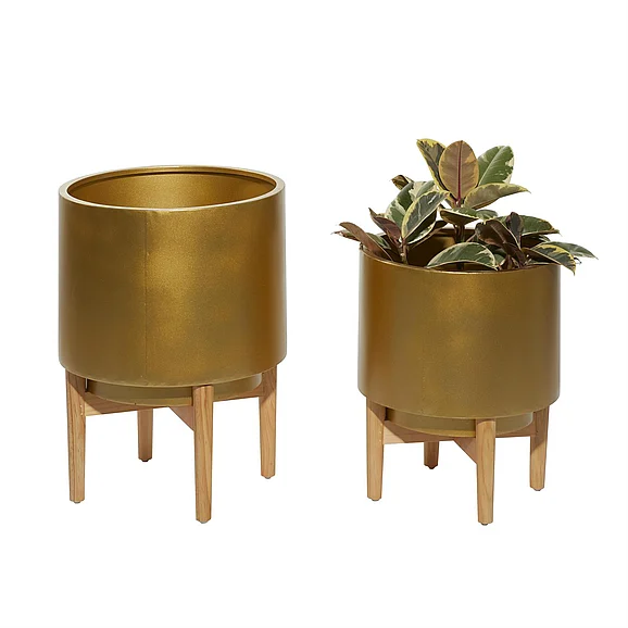 UMA CosmoLiving by Cosmopolitan Gold Metal Planter, Set of 2 20, 16H | 16597 CLOSEOUT