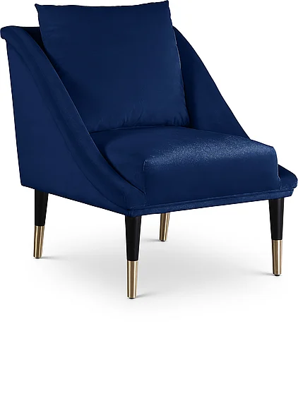 Meridian Elegante Velvet Chair in Navy Velvet 517Navy-C