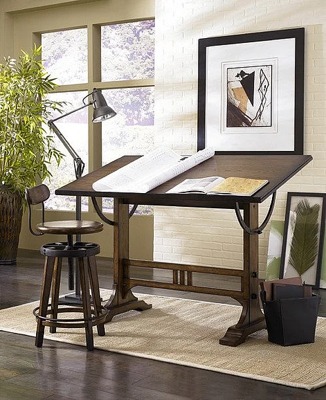 Hammary Studio Home Architect Desk in Medium Oak 166-940