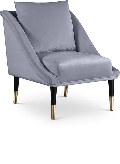 Meridian Elegante Velvet Chair in Grey Velvet 517Grey-C