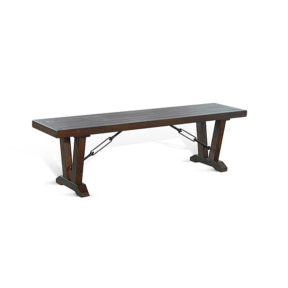 Sunny Designs Homestead Bench with Turn Buckles in Tobacco Leaf 1668TL