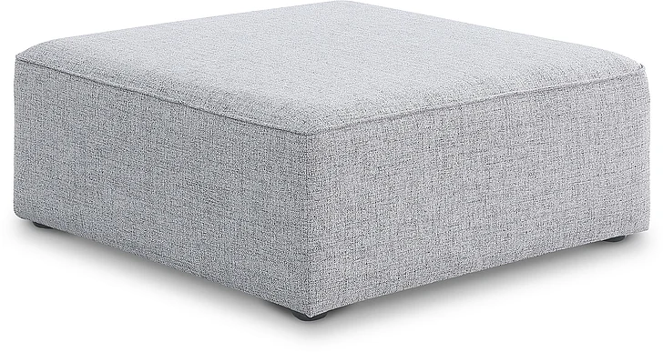 Meridian Cube Modular Ottoman in Grey Durable Linen Textured 630Grey-Ott
