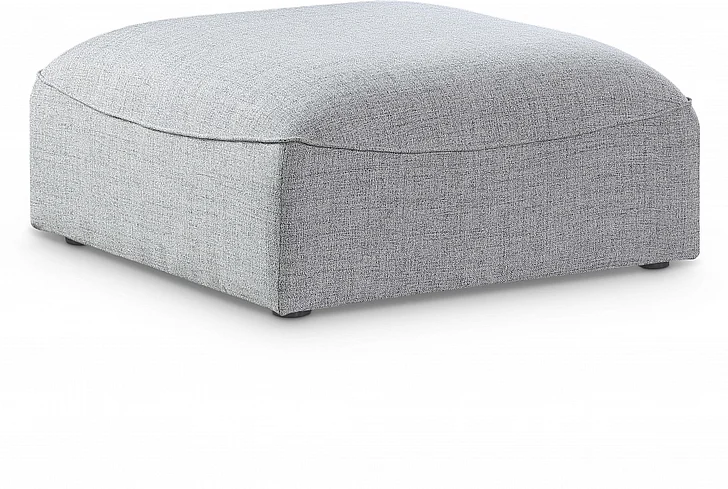 Meridian Miramar Ottoman in Grey Durable Linen Textured 683Grey-Ott