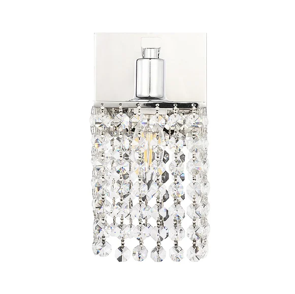 Elegant Phineas 1 Light Chrome and Clear Crystals Wall Sconce LD7007C