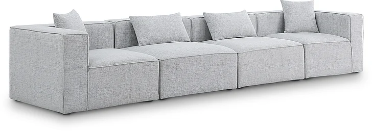 Meridian Cube Modular Sofa in Grey Durable Linen Textured 630Grey-S144B