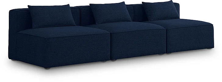 Meridian Cube Modular Sofa in Navy Durable Linen Textured 630Navy-S108A
