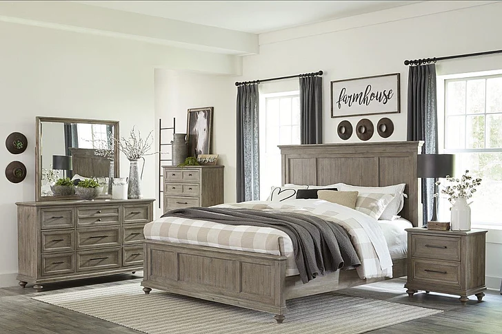 Homelegance Cardano 2pc Panel Bedroom Set in Driftwood Light Brown