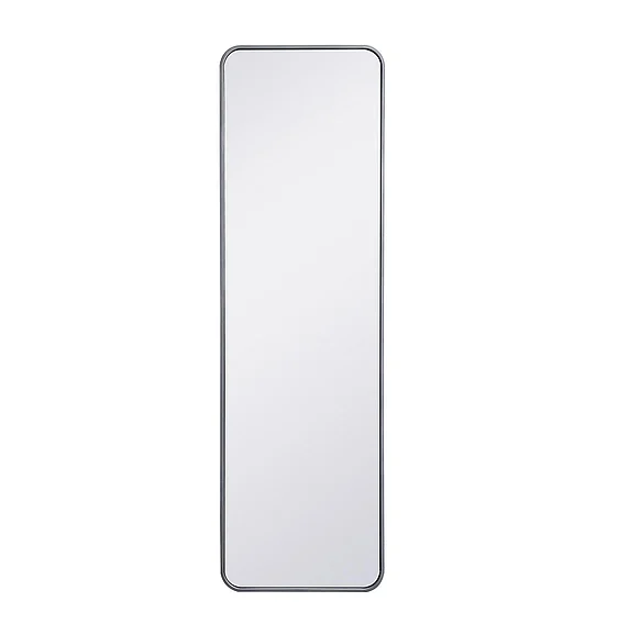 Elegant Soft Corner Metal Rectangular Mirror 18X60 In. in Silver MR801860S
