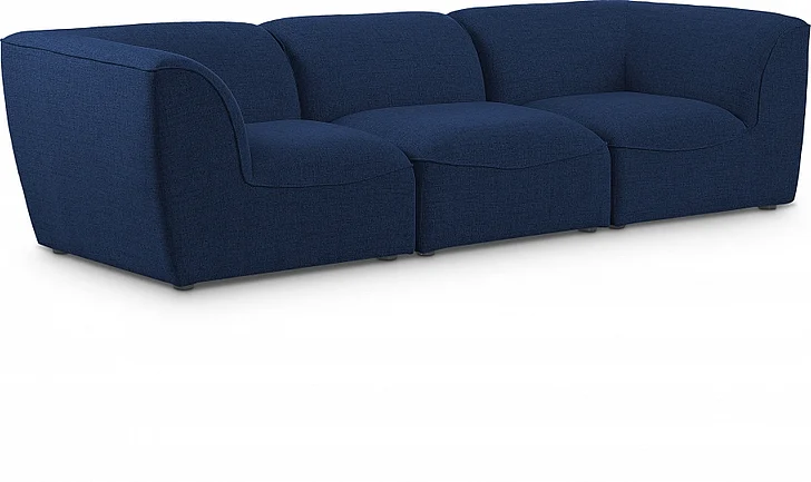 Meridian Miramar Modular Sofa in Navy Durable Linen Textured 683Navy-S109