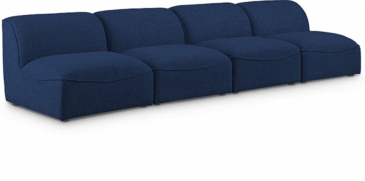 Meridian Miramar Modular Sofa in Navy Durable Linen Textured 683Navy-S132
