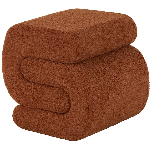 UMA Copper Polyester S- Shaped Room Ottoman with Connected Arches, 20 x 18 x 19 | 16935