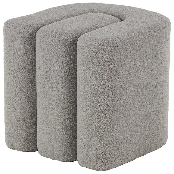 UMA Gray Polyester S- Shaped Room Ottoman with Connected Arches, 18 x 18 x 18 | 16937