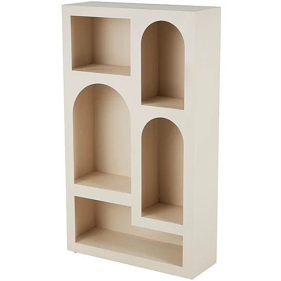 UMA Cream Metal Geometric 5 Shelf Storage Shelving Unit, 28 x 10 x 48 | 16967