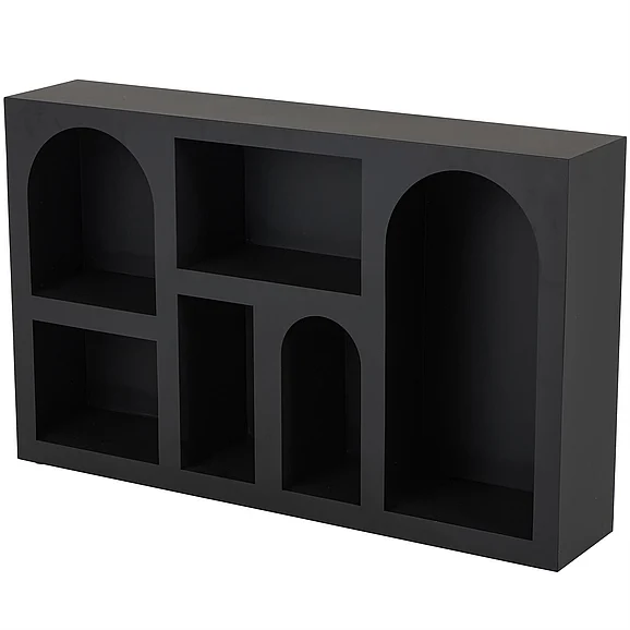 UMA Black Metal Geometric 5 Shelf Storage Shelving Unit, 47" x 10" x 30" | 16968 CLOSEOUT
