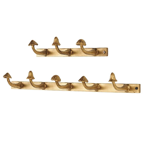 UMA Gold Metal Mushroom 8 Hanger Home Wall Hook, Set of 2 23, 13W | 16975