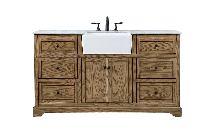 Elegant 60 In. Single Bathroom Vanity in Driftwood VF60260DW