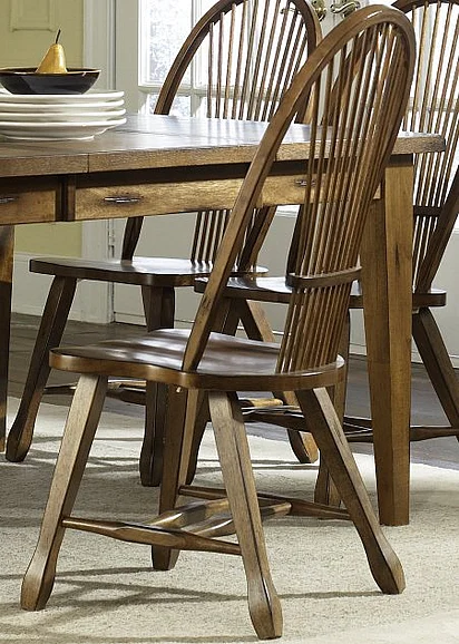 Liberty Furniture Treasures Sheaf Back Side Chair in Rustic Oak Finish 17-C1032 (Set of 2)