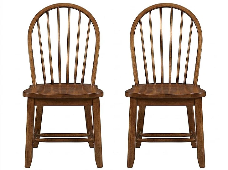 Liberty Furniture Treasures Sheaf Back Side Chair in Rustic Oak Finish 17-C1032 (Set of 2)