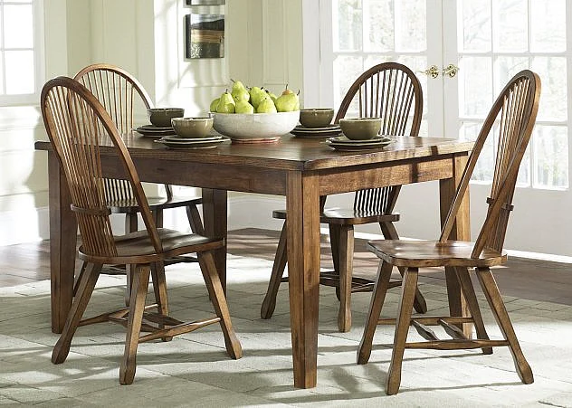 Liberty Furniture Treasures 5pc Casual Dining Room in Rustic Oak Finish 17-CD