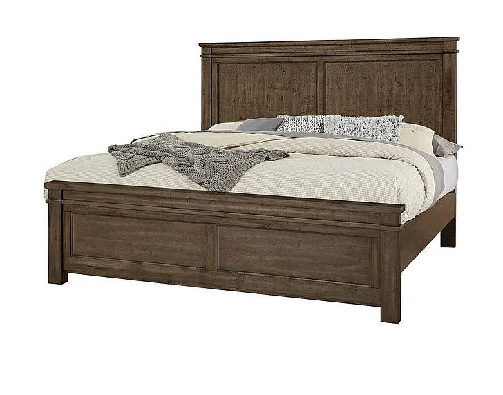 Vaughan-Bassett Cool Rustic Queen Mansion Bed in Mink