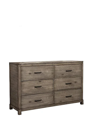 Alpine Furniture Sydney 6 Drawer Dresser in Weathered Grey 1700-03