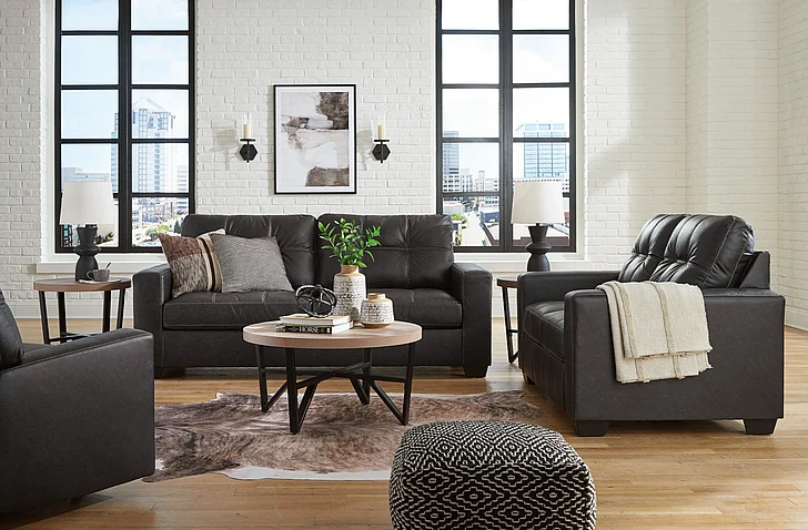 Barlin Mills 3-Piece Living Room Set in Carbon