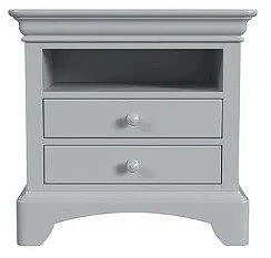 My Home Furnishings Neopolitan 2 Drawer Nightstand in Frost Gray 1704-602