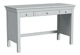 My Home Furnishings Neopolitan 3 Drawer Desk in Frost Gray 1704-701