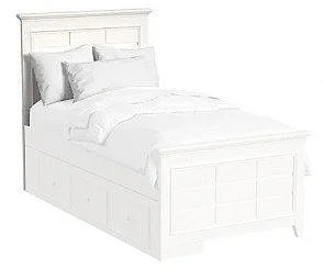 My Home Furnishings Bailey Twin Raised Panel Headboard in Snow White 1708-311