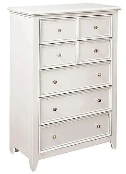 My Home Furnishings Bailey 5 Drawer Chest in Snow White 1708-405