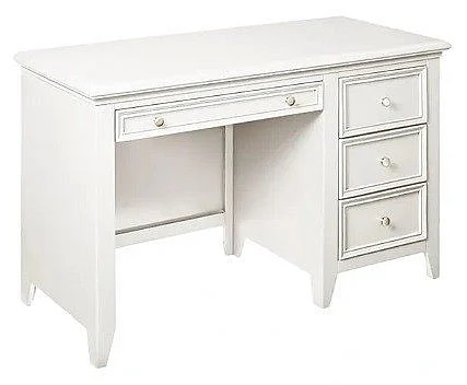 My Home Furnishings Bailey 4-Drawer Desk with Computer Dropdown in Snow White 1708-701
