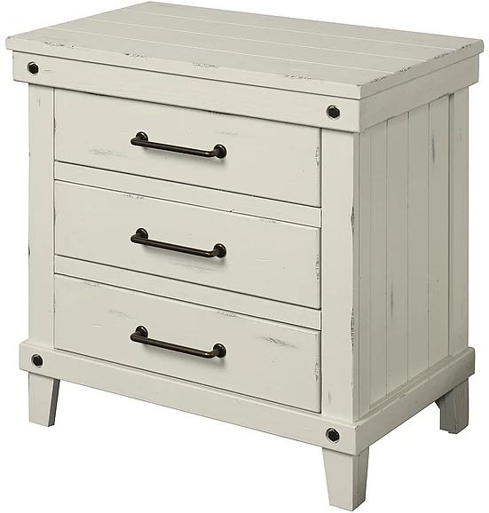 Emma Mason Signature Novaliches 3 Drawer Nightstand in White