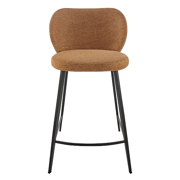 Euro Style Markus Counter Stool in Rust Fabric with Black Legs 17254-RUST