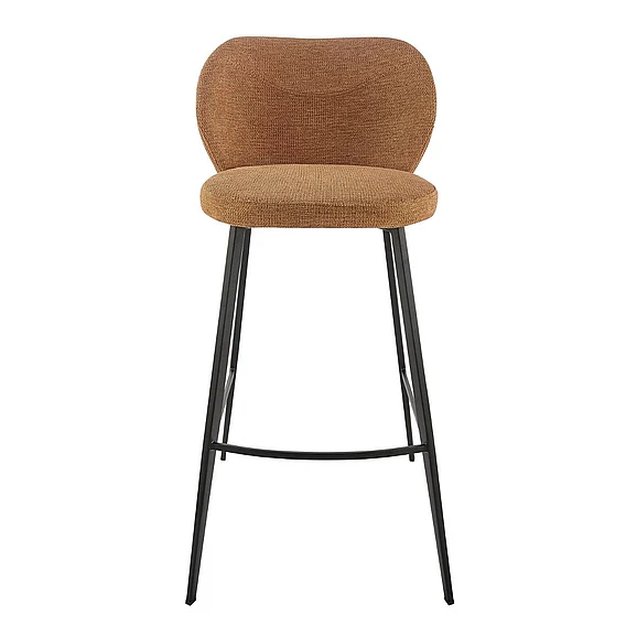 Euro Style Markus Bar Stool in Rust Fabric with Black Legs 17256-RUST